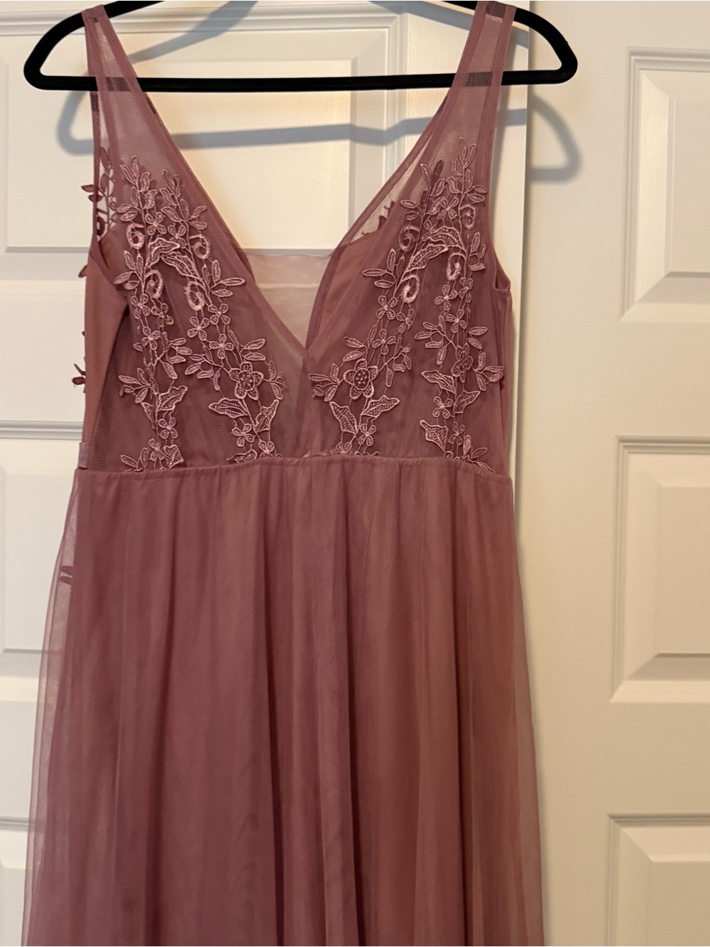 Ever Pretty Dusty Rose Lace & Tulle Dress - Picture 3 of 7